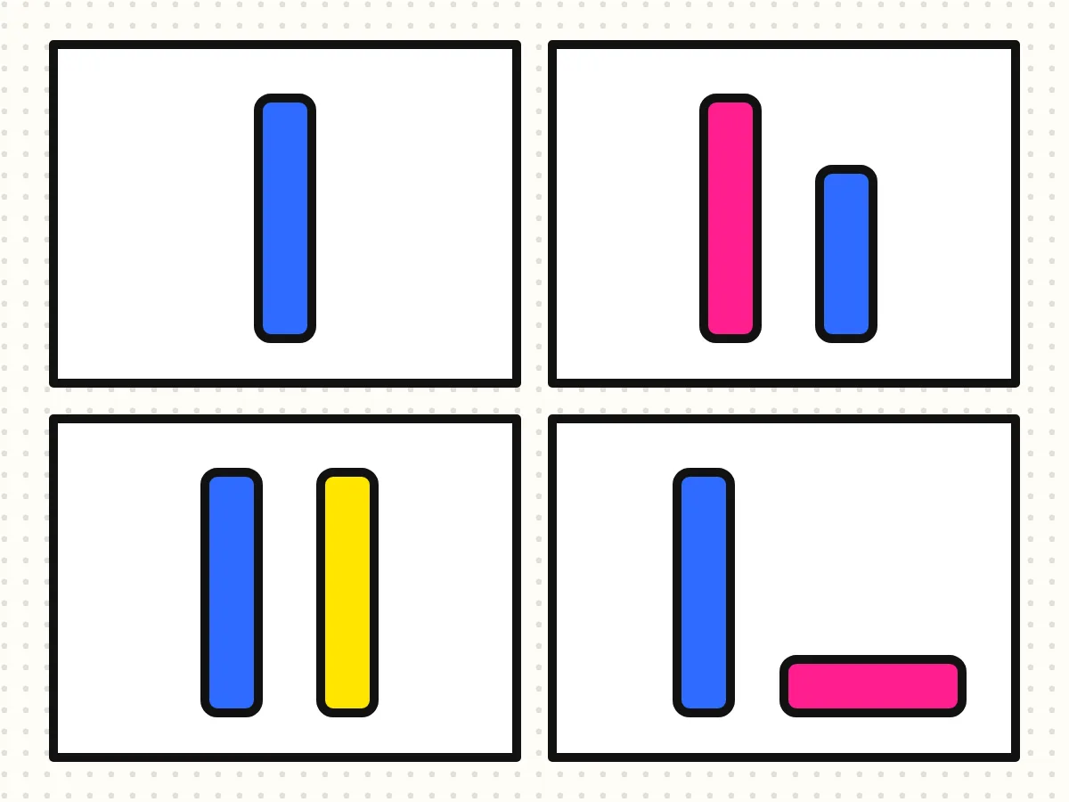 Čtyři panely s geometrickými sloupky ve vzoru | || || |_