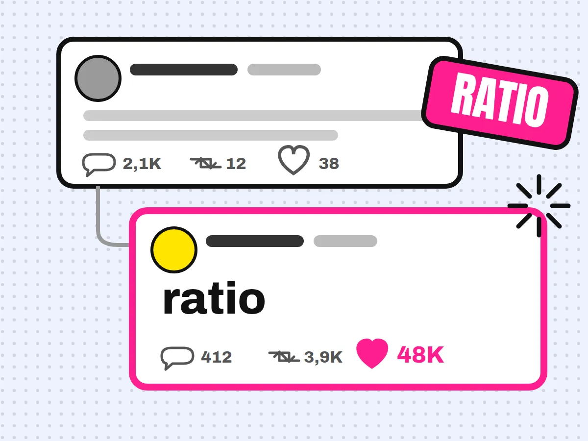 Sociální síť: původní příspěvek s 38 lajky a odpověď „ratio“ se 48 tisíci lajky